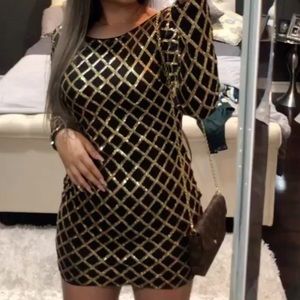 Black with gold sequins Forever 21 Dress